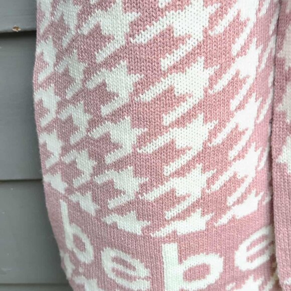 Bebe Pinkish and White Logo Acrylic Scarf - Picture 2 of 5